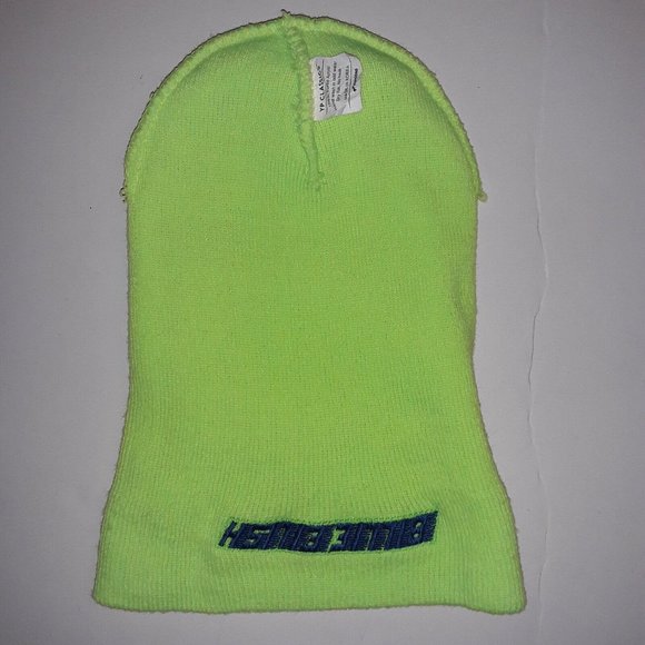 Billie Eilish Beanie / Hat Neon Green, Embroidered with Logo, YP Classics, EUC - Picture 6 of 9